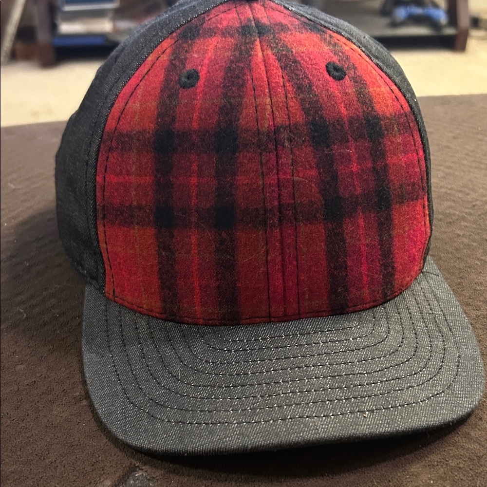Plaid Red and Gray Men's Cap
